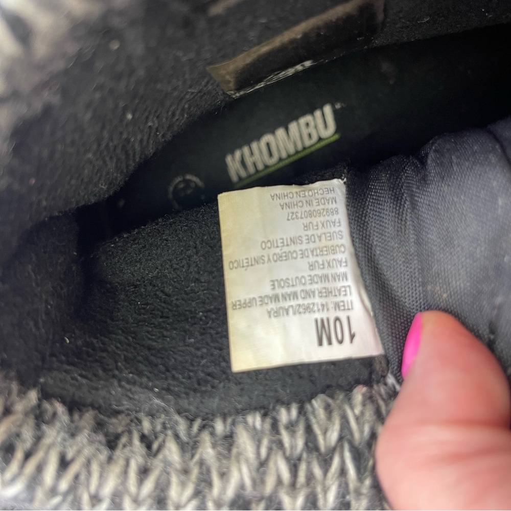 Khombu Black Winter Boots Size 10 - Picture 5 of 6